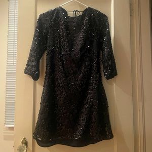 Black sequin cocktail dress